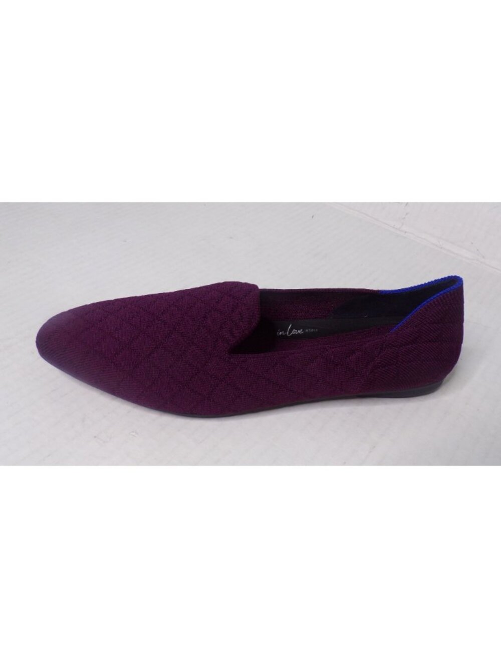 🆕ROTHY'S Almond Toe Quilted Loafer Shoe 10 Berry Burgundy Plum - Picture 4 of 9